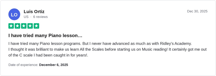 Five-star Trustpilot review from Luis Ortiz