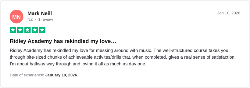 Trustpilot review from Mark Neill