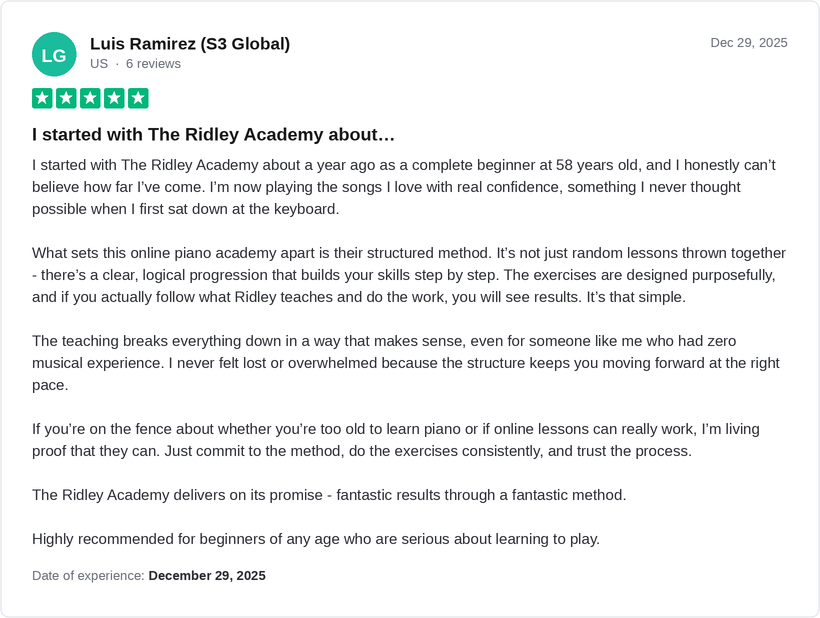 Student review from Luis Ramirez
