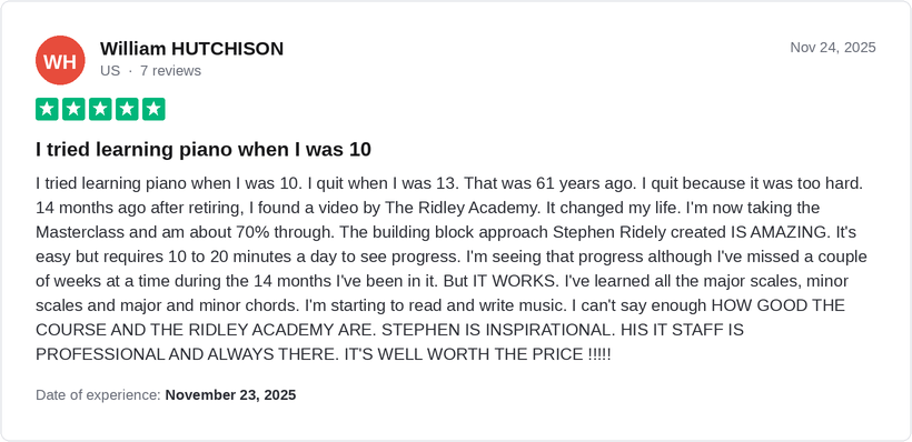 Student review from William Hutchison